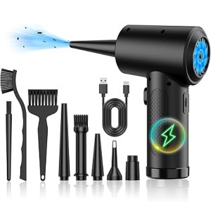 Compressed air Duster - Keyboard Cleaner for Office no Canned Reusable Good Replacement Can Electric 91000RPM Jet Dry Duster 7600mAh -pc Cleaning-Jet Dryer Blower-car Dry dusters Electric