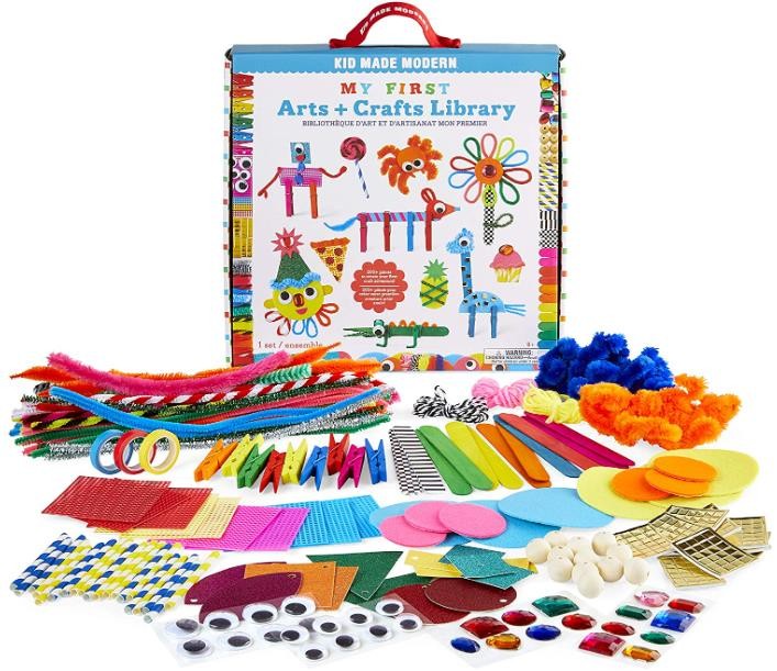 Kid Made Modern - My First Arts and Crafts Library | Craft Supplies | Educational Brain Boosting Crafting Kit | Learning Activity for Kids | Toddler DIY Gift | Home School Supplies for Girls and Boys