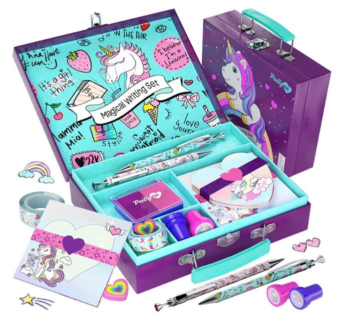 Unicorn Stationery Set for Kids - Unicorn Gifts for Girls Ages 5, 6, 7, 8, 9, 10-12 Year Old - Stationary Letter Writing Kit - Best Girl Birthday Gift - Preteen Craft Toys, Christmas Presents