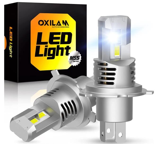OXILAM 2023 Upgraded H4 9003 LED Headlight Bulbs, 22000LM 600% Brighter 6500K Xenon White, HB2 LED Headlight Bulb Canbus Error Free Plug and Play for Car Motorcycle, Pack of 2