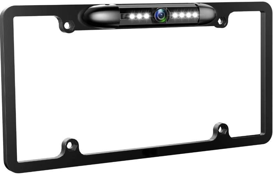 GLK License Plate Backup Camera HD Front Rear View Reverse Camera with 7 LED Night Vision 170 Degree Viewing Angle Waterproof Backup Camera for Cars