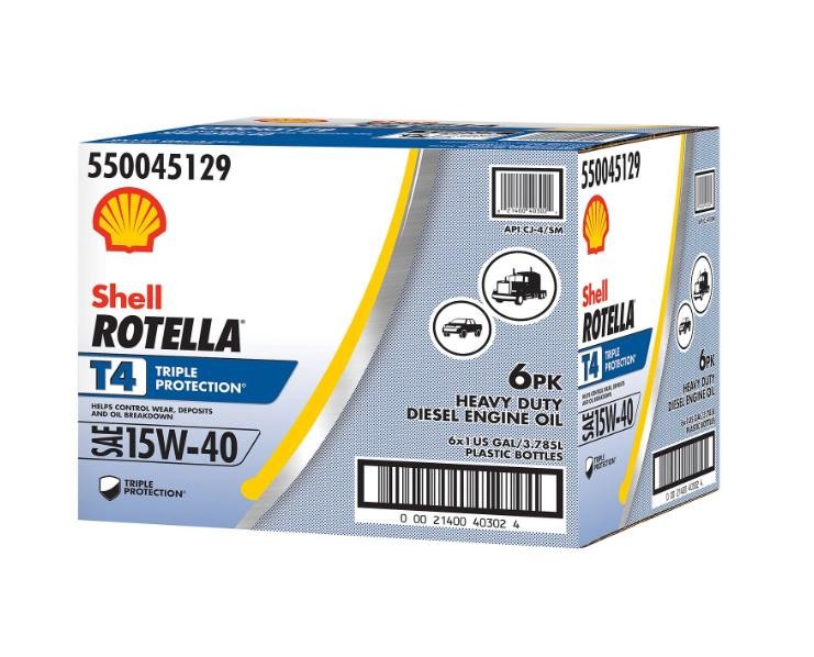 Rotella T4 15w40 Heavy Duty Motor Oil - 1 Gallon Bottles - 6 Pack