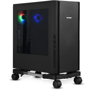 Computer Tower Stand, Adjustable Mobile CPU Stand with Rolling Caster Wheels, Premium PC Tower Stand Holder for Floor Carpet Gaming PC Case