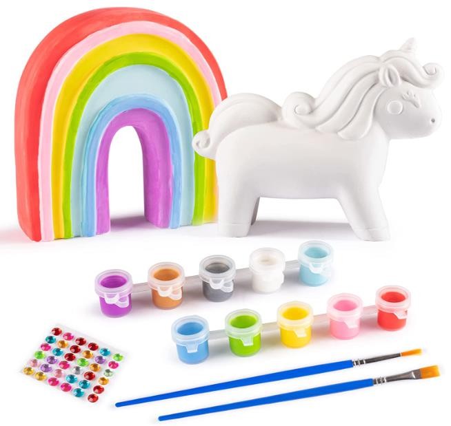 IKraft Paint Your Own Unicorn & Rainbow Arts & Crafts For Kids Ages 8-12 - Best Unicorns Gifts for Girls- Birthday Gifts Idea for Kids Girl Toys Girls & Boys Age 4 5-6 7 9 10 Year Old Little Girl Gift