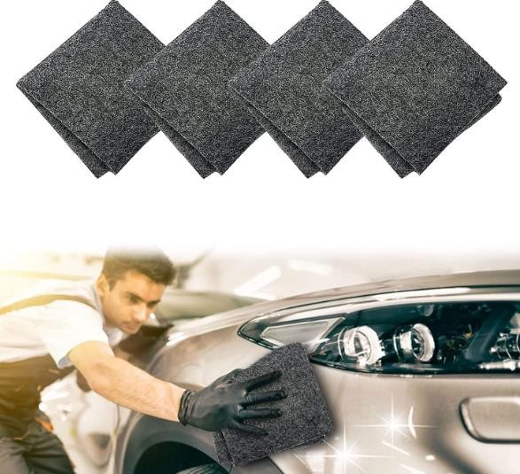 4 Pcs Nano Sparkle Cloth, Multifunction Nano Magic Cloth Scratch Remover, Magic Scratch Remover Cloth for Car Paint, Car Paint Scratch Repair Kit for Car Nano Sparkle Cloth Magic Scratch Removal