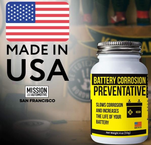 Mission Automotive 4 Oz Brush-On Oil-Based Battery Corrosion Preventative - Made in USA - Prevents Rust & Corrosion, Increases Life of Battery, Does Not Dry or Evaporate