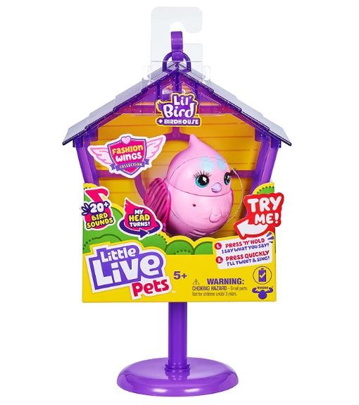 Little Live Pets - Lil' Bird & Bird House: Princess Polly | Linkable Bird Houses, New Moving Bird Heads with 20 + Sounds, and Reacts to Touch