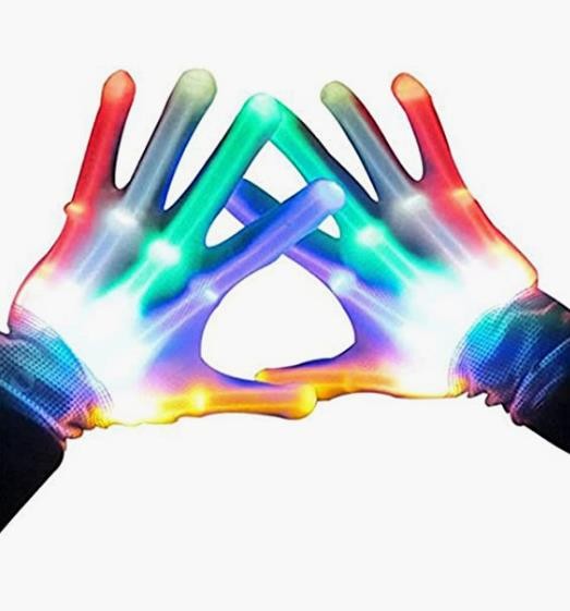 TOPTOY LED Gloves, Light Up Gloves for Kids Birthday Easter Gift Cool Fun Toys for 3-12 Year Old Boys Girls